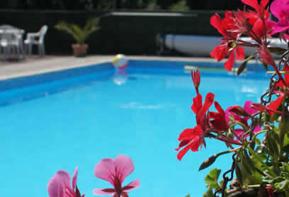 The swimming pool in the park at Notter Mill